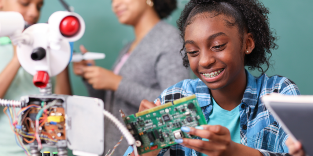 Girl practicing STEM